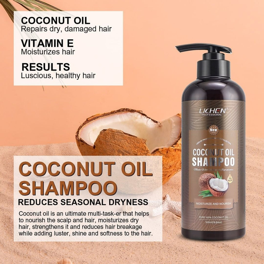Lichen Hair Shampoo - Lichen Coconut Oil Shampoo, Sulfate Free, Paraben Free, Silicone Free, Color Safe, and Vegan Hair Shampoo - 500 ml   image 0