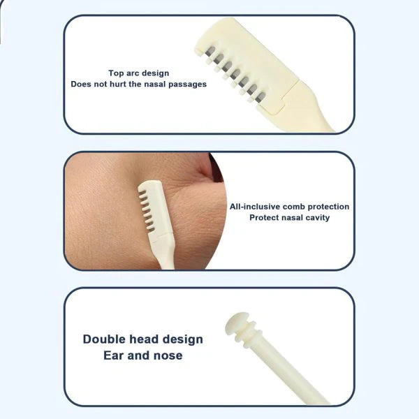 Portable Manual Nose Hair Trimmer – Stainless Steel, Washable, Safe &amp; Painless Grooming Tool – 2pcs Set image 1