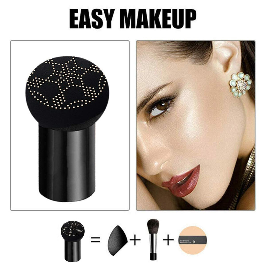 SUNISA Waterproof Mushroom Head Air Cushion Foundation – BB &amp; CC Cream with Moisturizing Liquid Base and Sponge Applicator image 1