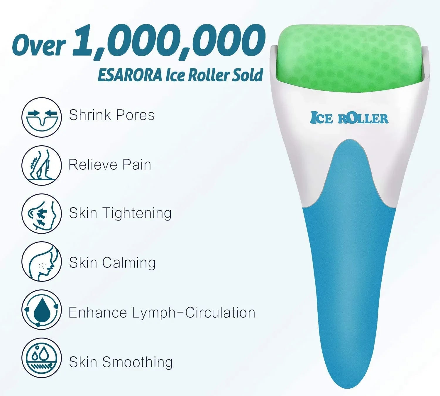 MARZAHAR Ice Roller for Face &amp; Eye Puffiness Relief, Cold Gel Ice Face Roller Massager - Ice Roller Cool Roller For Face Eye Body Facial Shaping Anti Wrinkle Ice Roller Massager Smooth Skin ( Random Color ) image 1