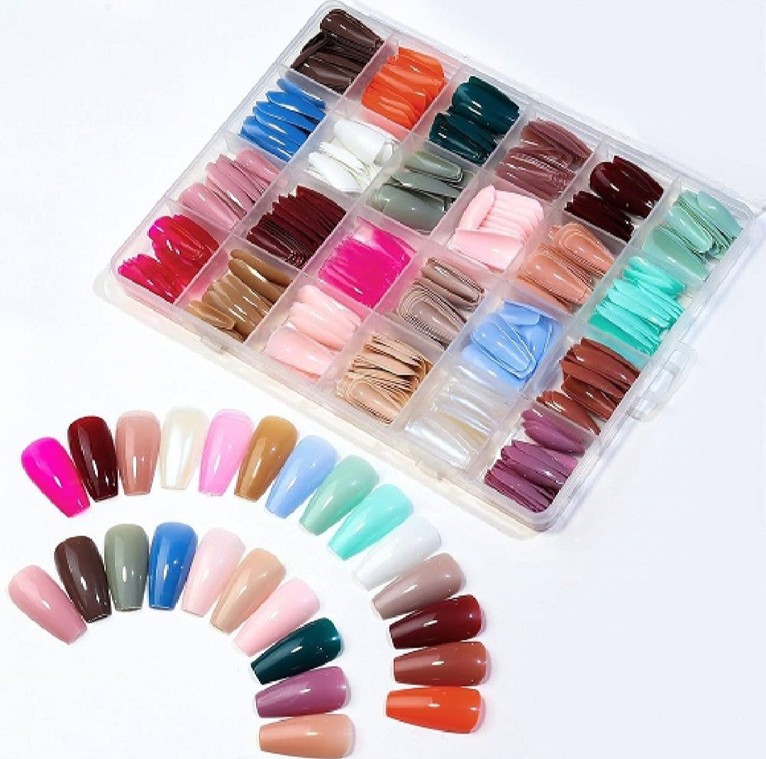 288 PCs Colorful Nails Box| ABS Plastic | Nail Shaper Set (Random Color) image 4