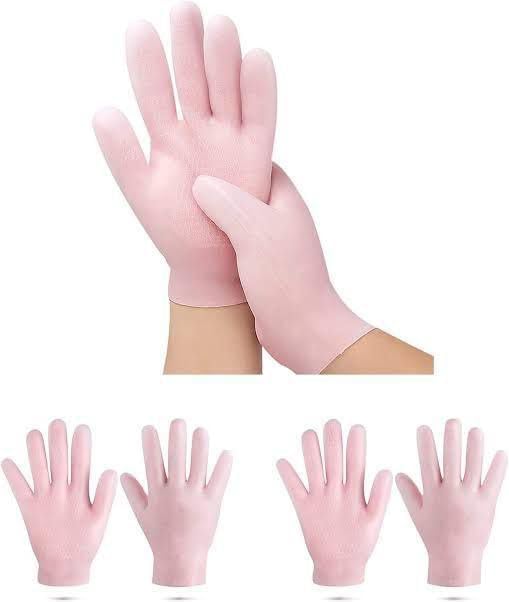(Combo Pack - Hight Quality) Moisturizing Glove and Socks Set, Silicone Gel Spa  Socks For Dry Cracked Skin &amp; Silicone Jelly Socks Gel Moisturizing Socks Foot Care Protector image 4