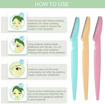 Tinker Eyebrow and Face Razor Set – Pack of 3 Plastic Razors for Precise and Gentle Hair Removal(Random Color) image 4