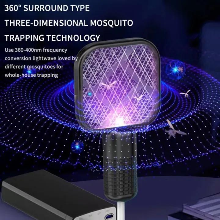 Mini USB Rechargeable Mosquito Racket with UV Light – Portable Electric Bug Zapper &amp; Fly Swatter for Indoor/Outdoor Use, Home, Office, Travel &amp; Camping image 3