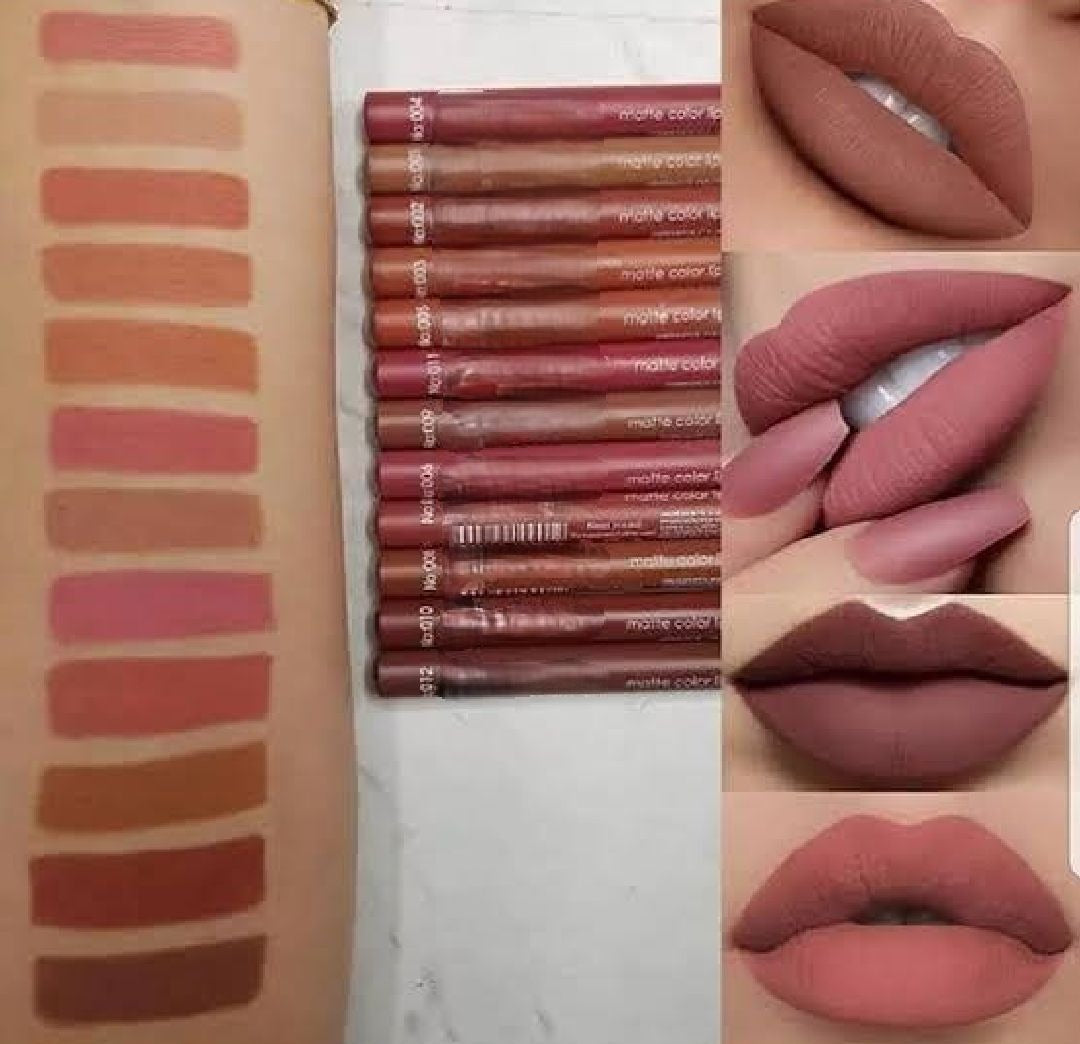 Flormar Waterproof Lip Pencil Set of 12 – Long Lasting, High Quality Lip Liners in Assorted Shades Brown, Pink, Light Brown, Bronze Skin, Arabian Bronze, Metallic Bronze, Peanut Brown, Chocolate Brown, Coffee, Light, Medium, Orange image 2