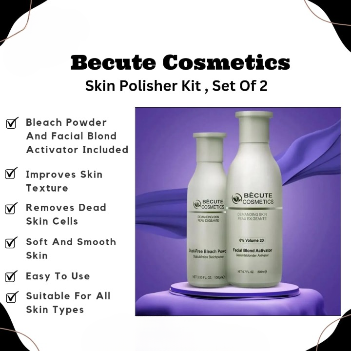 Becute Skin Polish Set – Bleach Powder &amp; Facial Blonde Activator for Radiant and Even Skin Tone image 1