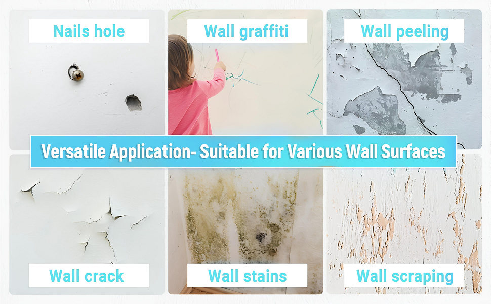 Wall Repair Paste 200gm – White Waterproof Crack Filler With Scraper, Wall Putty &amp; Hole Mending Agent for Damaged Walls and Joints image 0