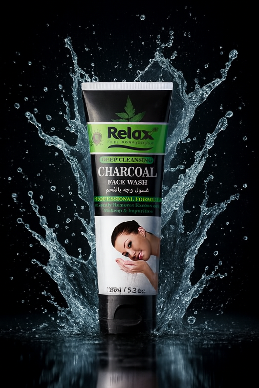 Relax Charcoal Face Wash – Deep Cleansing Oil Control & Impurity Remover (150ml, Original) image 1