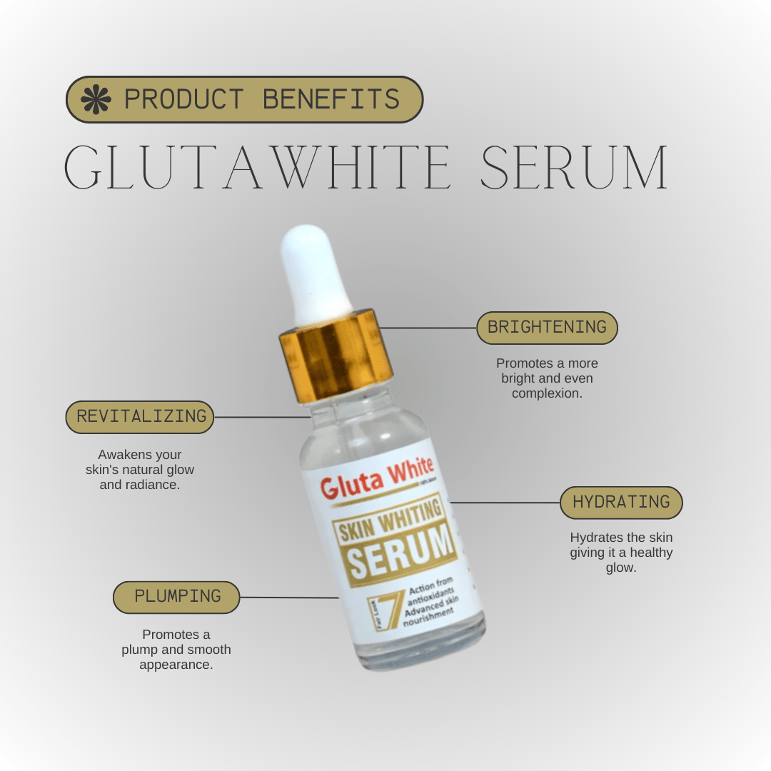 Gluta White Face Glowing Serum | Glutathione-Based Brightening | Hydration &amp; Antioxidant Protection 30 ml image 1