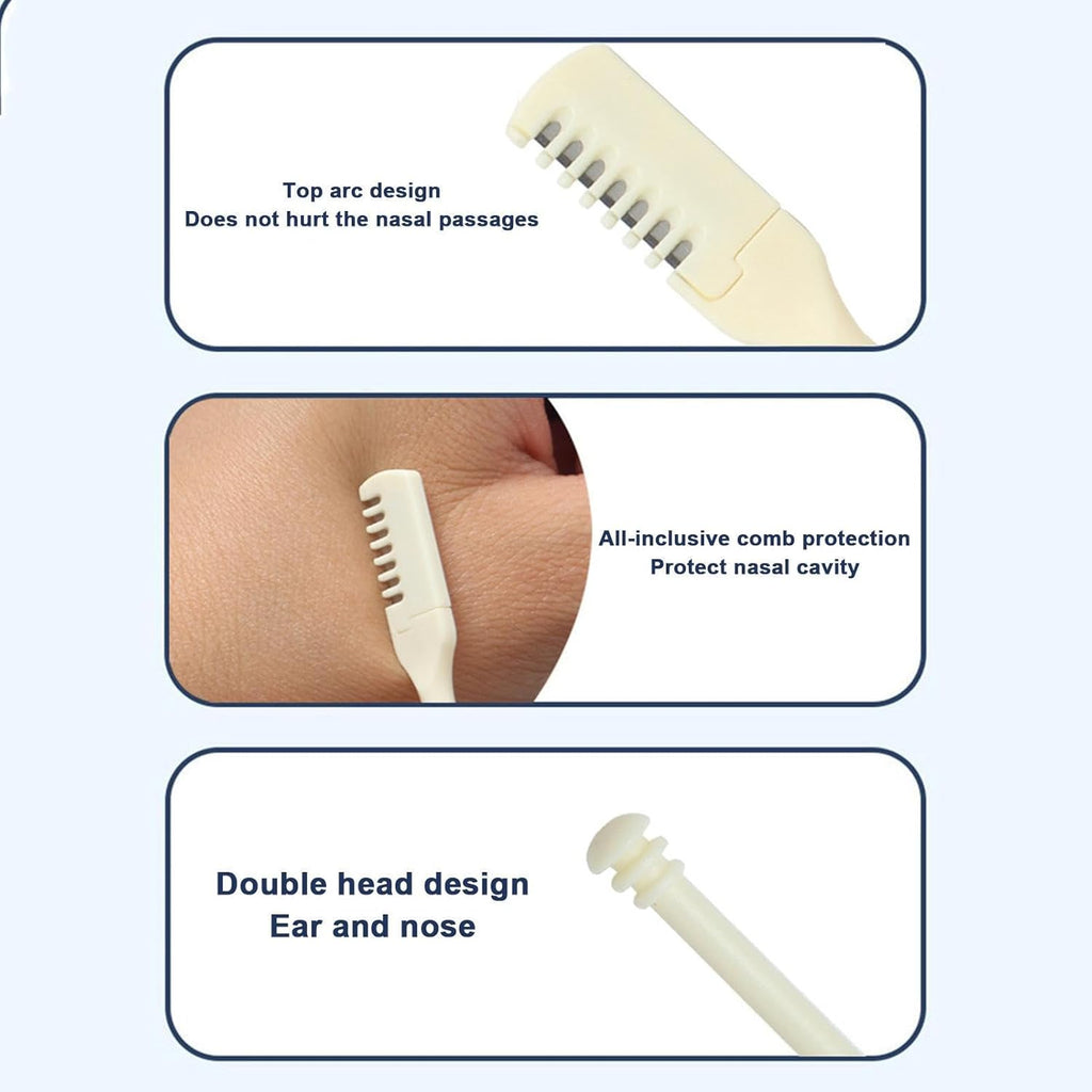 02 Pcs Nose Hair Cutter, 360 Degree Rotating Nose Tweezers - Multi-Functional Nose Hair Trimmer Tool for Travel, Picnic, Dating Portable Ear Pick image 2