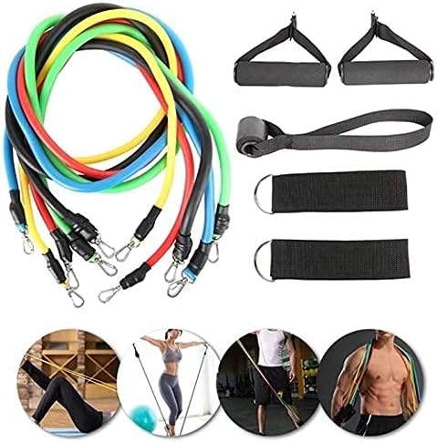 High Quality Portable Resistance Bands With Handles, Resistance Tubes &amp; Workout Bands Exercise Band Elastic Pull Rope 11 Pcs Set image 3