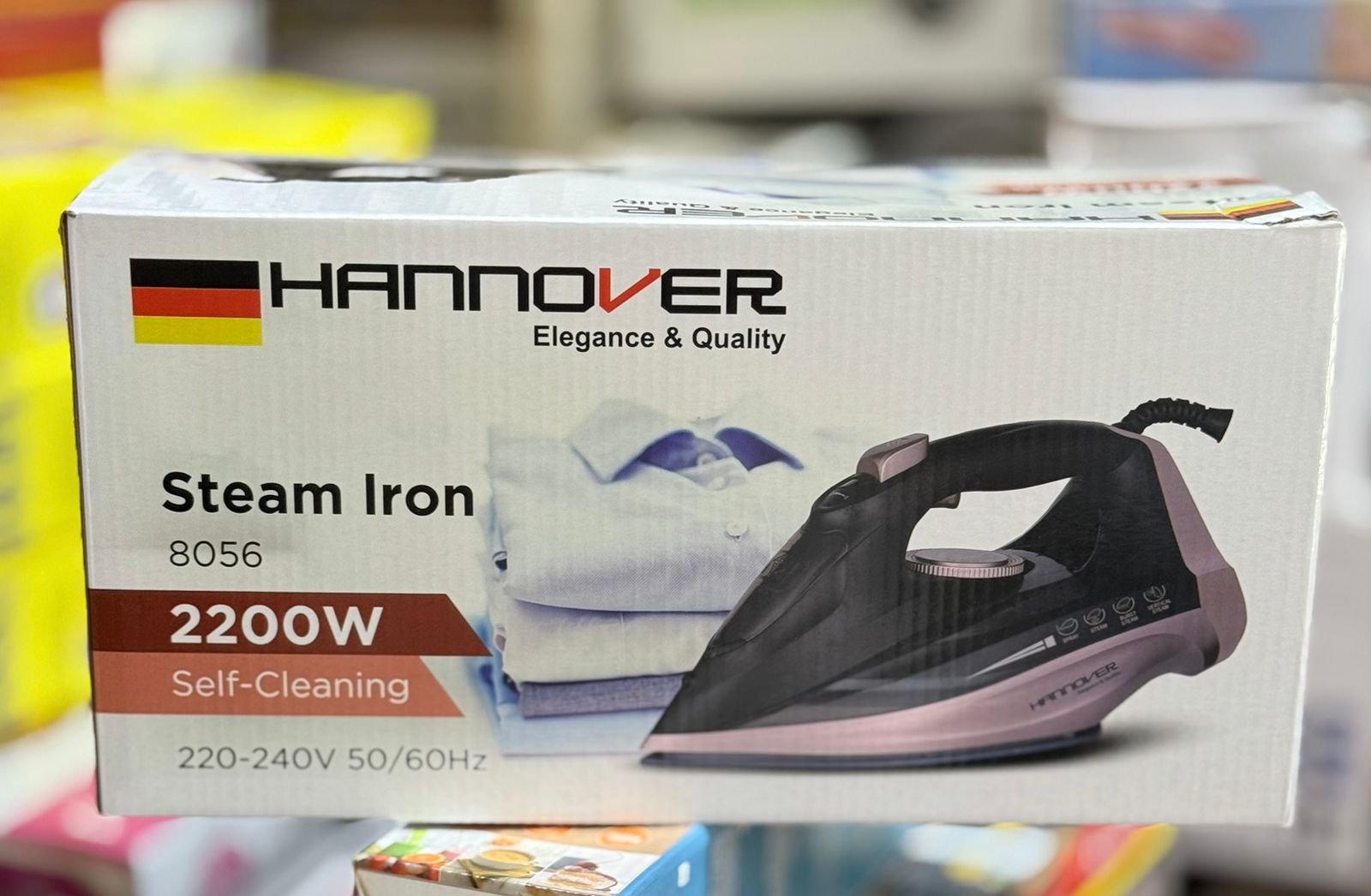 Hannover Steam Iron – 2200W German Lot | Ceramic Soleplate, Vertical &amp; Burst Steam, Self-Cleaning, Adjustable Temperature Control image 3