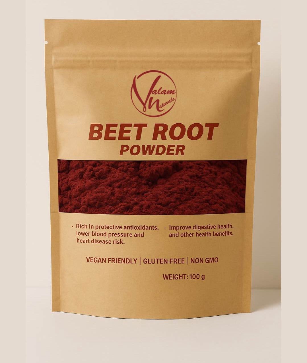 Natural Beetroot Powder 100g | For Glowing Skin, Pink Lips, Healthy Hair & Daily Nutrition | Pure And Organic Drink Mix Superfood image 0