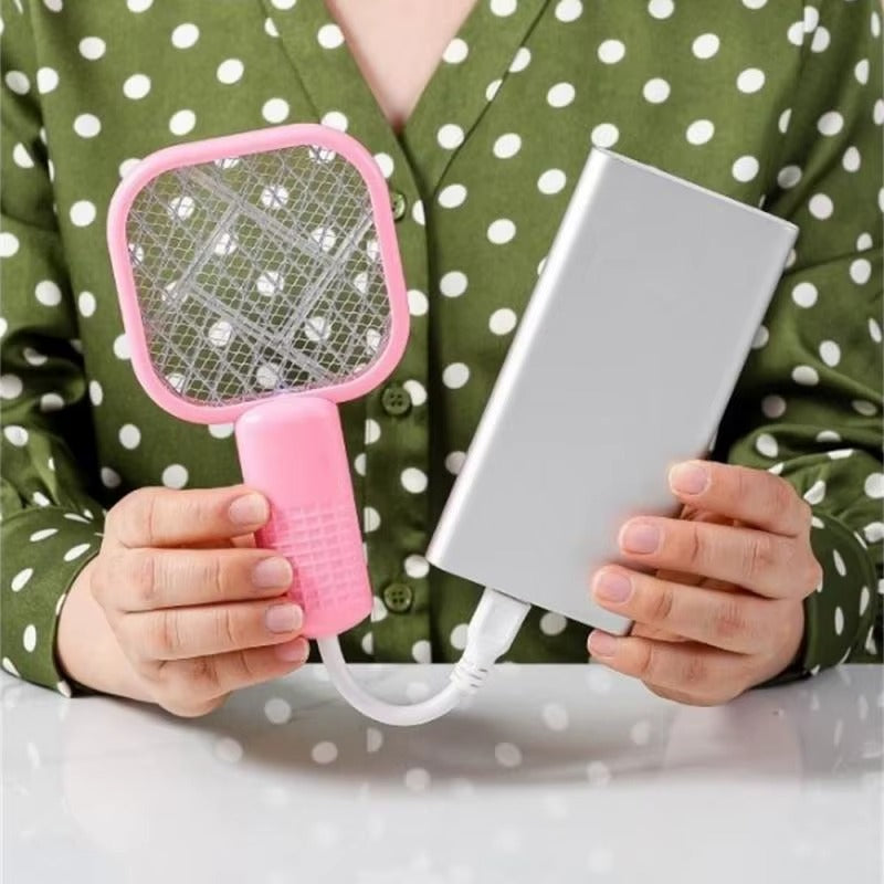 Mini USB Rechargeable Mosquito Racket with UV Light – Portable Electric Bug Zapper &amp; Fly Swatter for Indoor/Outdoor Use, Home, Office, Travel &amp; Camping image 0