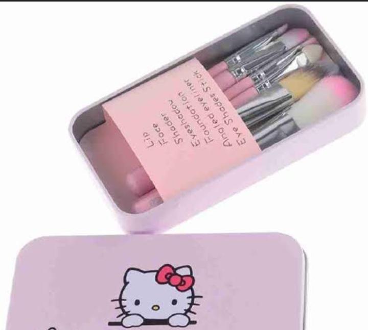 07 PCs Kitty Style Brushes  Makeup Brush Set | Complete Brush Kit for Professional and Beginner (Pink Color) image 2