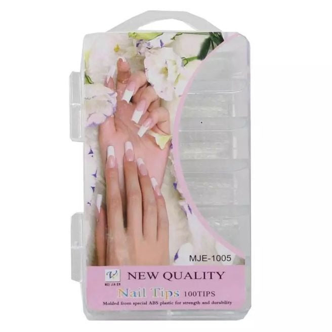 100 Pcs Fake Nails Set – White ABS Plastic Nail Tips, Durable &amp; Easy-to-Apply, Smooth Finish for DIY Nail Art &amp; Professional Salon Manicure image 2