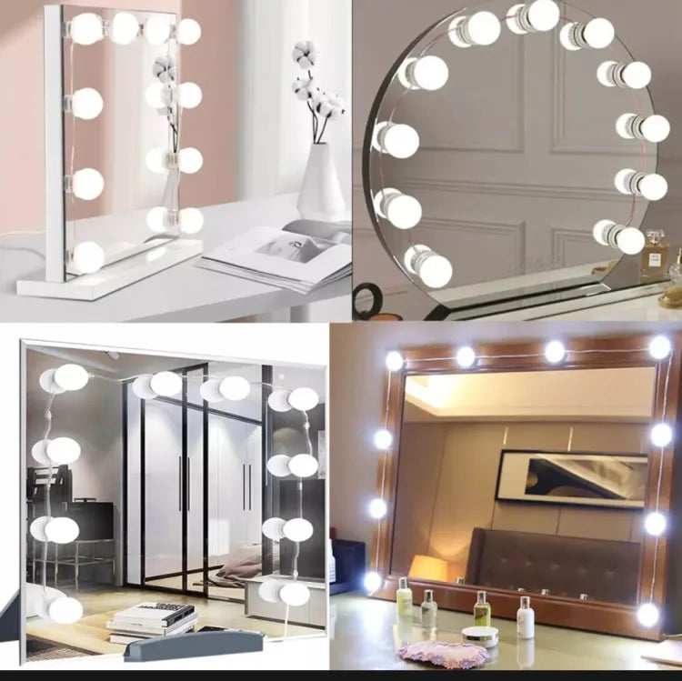 Vanity Mirror Fill Light Adjustable Luminance 3 Colors LED USB Wall Bulbs String For All Pretty 3 Colors Dimmable Vanity Light image 3