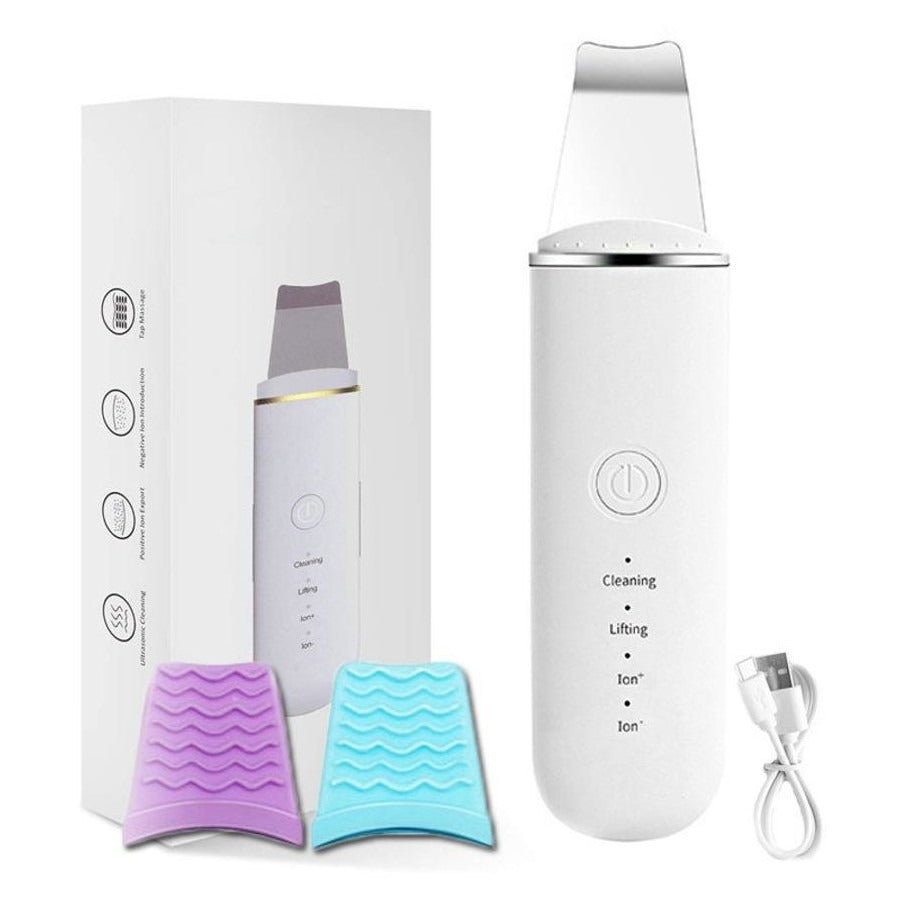Rechargeable Ultrasonic Skin Scrubber – Deep Cleansing Facial Spatula &amp; Blackhead Remover with Vibration &amp; Peeling Modes image 0