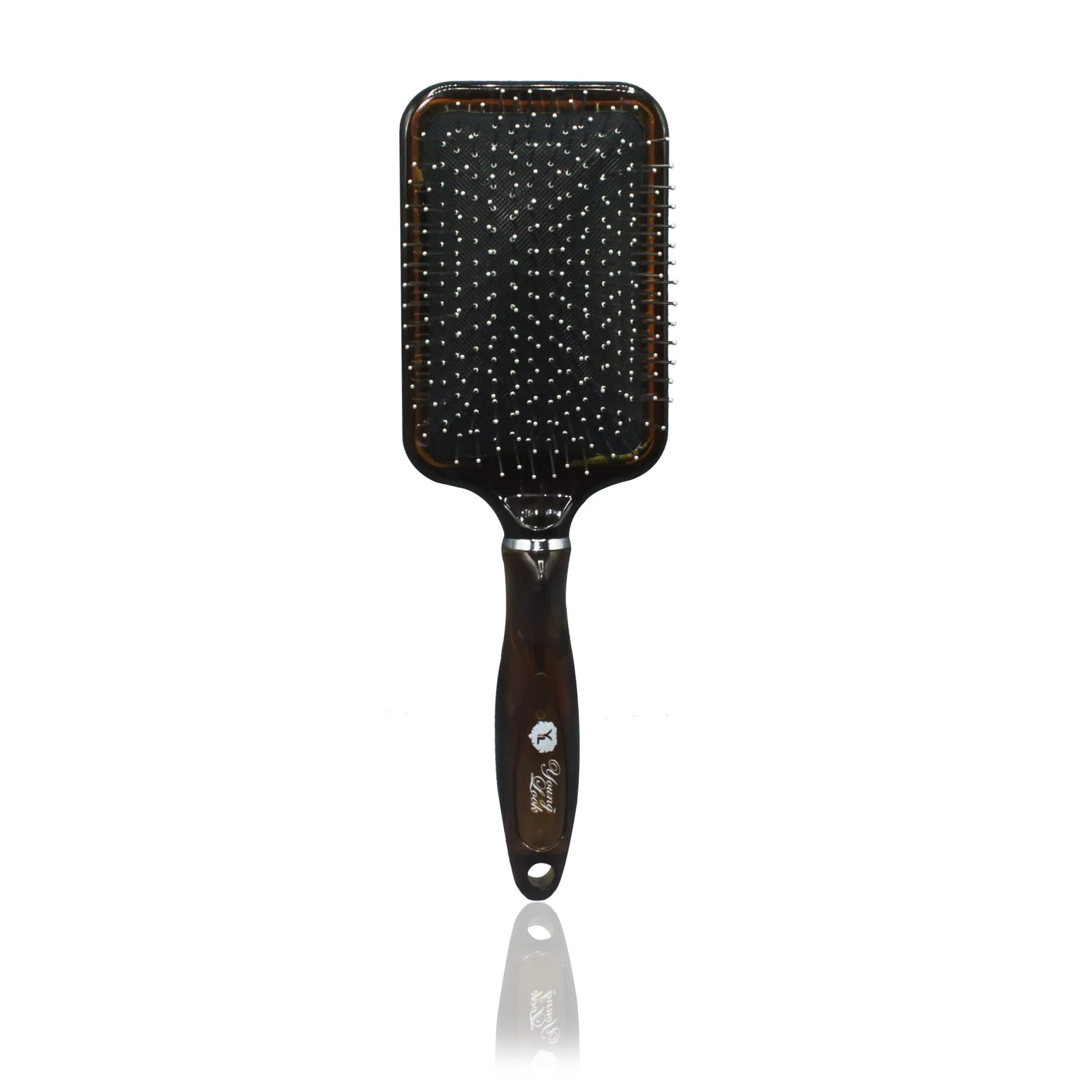 01 PCs - Paddle Hair Brush with Scalp Massager – Wooden-Style Handle, Nylon Pin Detangling Brush with Cushion Pad for Wet &amp; Dry Hair image 1