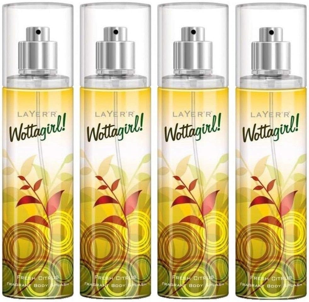 Layer’r Wottagirl Fresh Citrus Body Splash for Women – Long-Lasting Fruity Fragrance with Apple, Grapefruit &amp; Amber – 135 ml, Skin-Friendly Mist – Made in India image 1