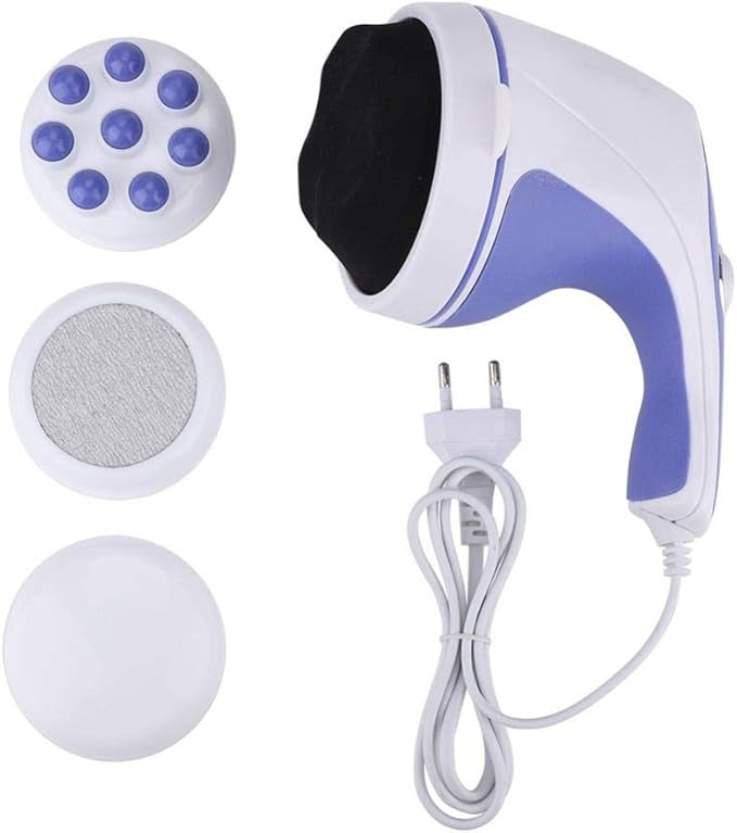 4 in 1 Relax &amp; Spin Tone Vibration Electric Massager | Electronic Relax &amp; Spin Body Massager With Different Heads ( Random Color ) image 3