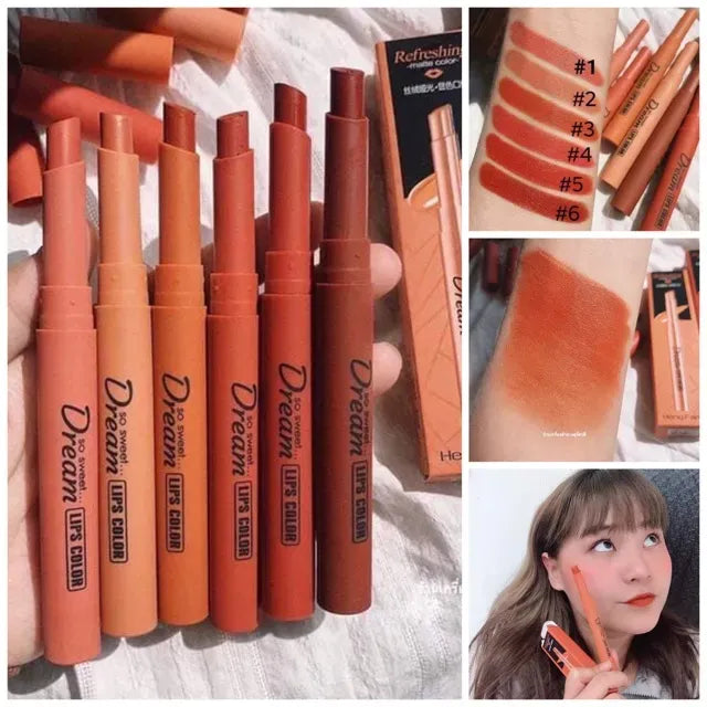 Hang Feng Dream Lipstick Pack – Premium Lip Colors in Papaya, Orange, Pink, Rust, Pumpkin &amp; Tangerine Shades for Long-Lasting Smooth Finish image 1