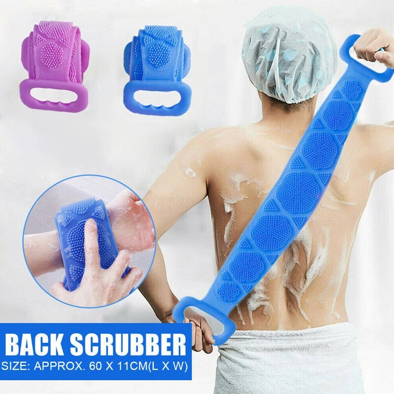 Single Side Silicone Bath Towel Scrubber – Soft Body Cleaning Brush (Random Color) image 1
