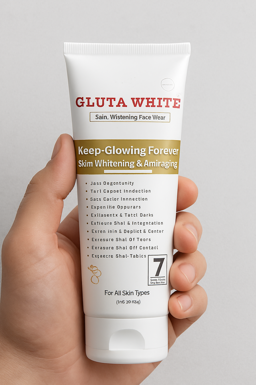 Gluta White 100% Natural Skin Whitening &amp; Anti-Aging Face Wash 100g – Gentle Cleanser for Bright, Smooth &amp; Youthful Skin image 1