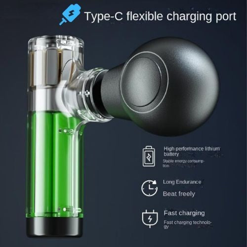 Rechargeable Facial Gun Massager – Compact Skincare Device with Type-C Charging, ABS Plastic, Portable &amp; Easy-to-Use for Relaxing Face Massage image 2