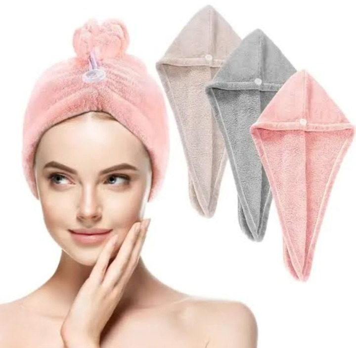 Hair Drying Towel Cap – Quick Dry, Soft & Absorbent Turban Wrap for Women | Anti-Frizz Hair Wrap Towel for Bathroom & Salon Use image 0
