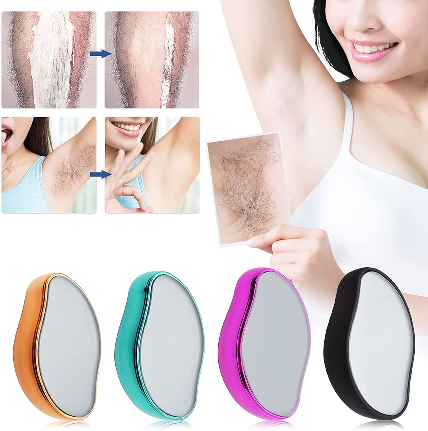 Crystal Hair Eraser - Magic Crystal Hair Remover, Painless Hair Removal with Epilator Mini Hair Remover for Men and Women Leg Arm Back Soft Smooth Silky Skin(Random color) image 2