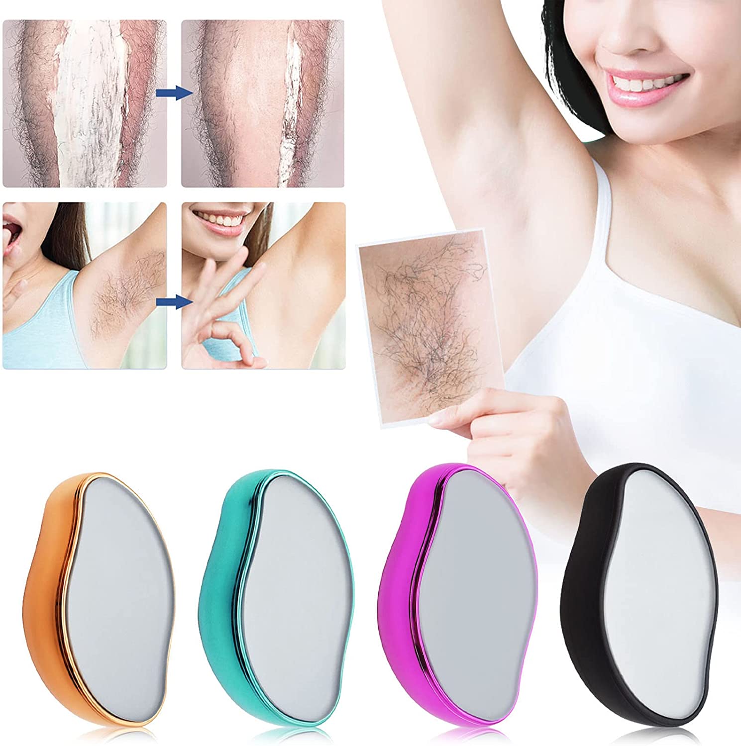 Crystal Hair Eraser - Magic Crystal Hair Remover, Painless Hair Removal with Epilator Mini Hair Remover for Men and Women Leg Arm Back Soft Smooth Silky Skin(Random color) image 2