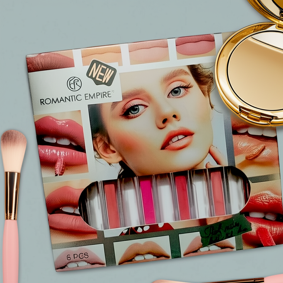 6-Piece Matte Lip Gloss Set – , Waterproof Lip Color Kit for All-Day Wear P image 1