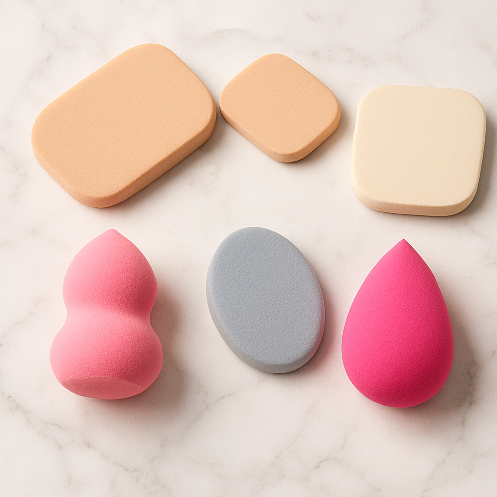 Beauty Blender Sponge &amp; Powder Puff Set – Multicolor Makeup Applicators for Face Powder, Cream Blush &amp; Concealer (Pack of 6) (Random Colors) image 1