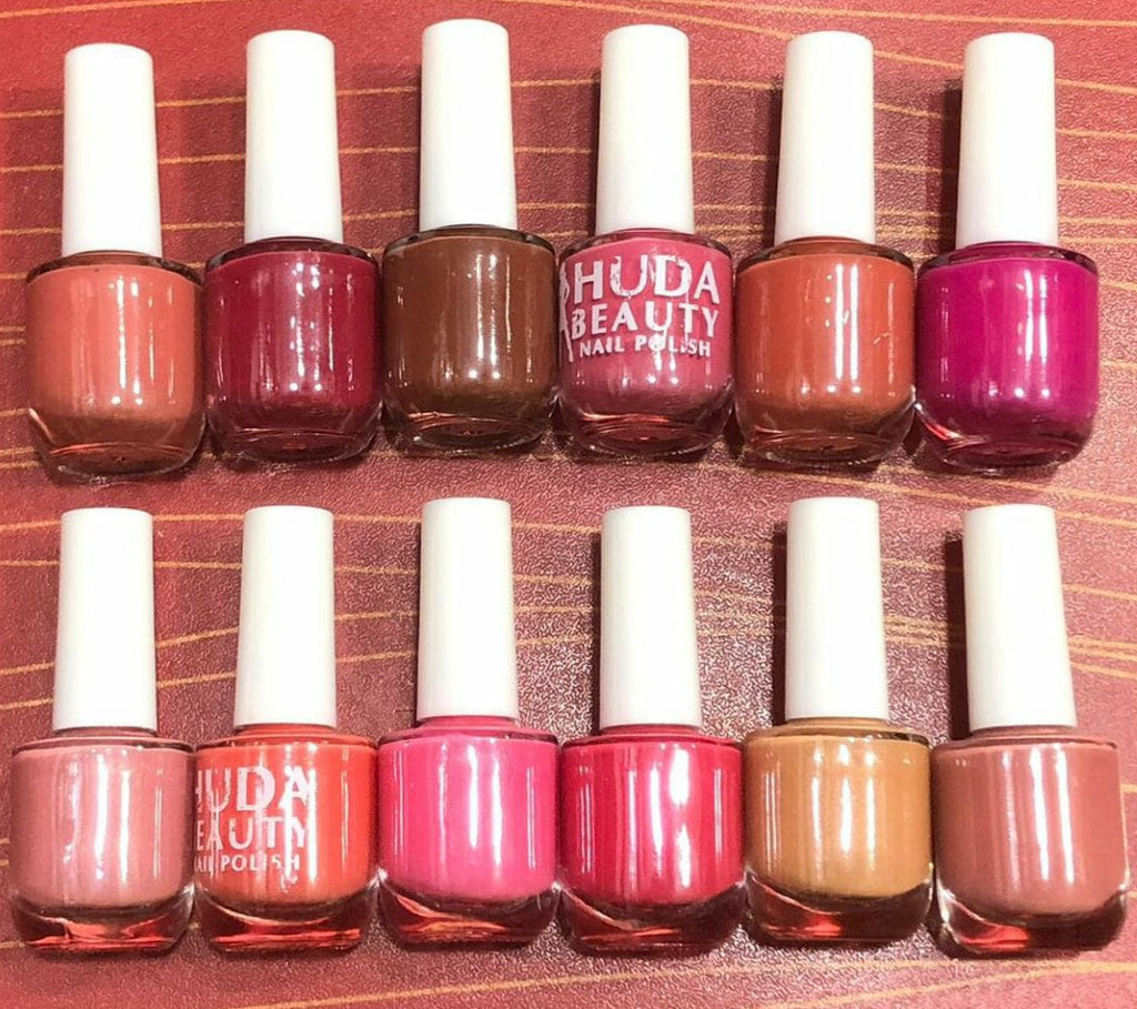 Huda Beauty Nude Nail Polish Set (6 Pcs Random Colors) with Free Nail Polish Remover - Smooth, Fade-Resistant &amp; Professional Manicure Kit (Pack of 2) image 1
