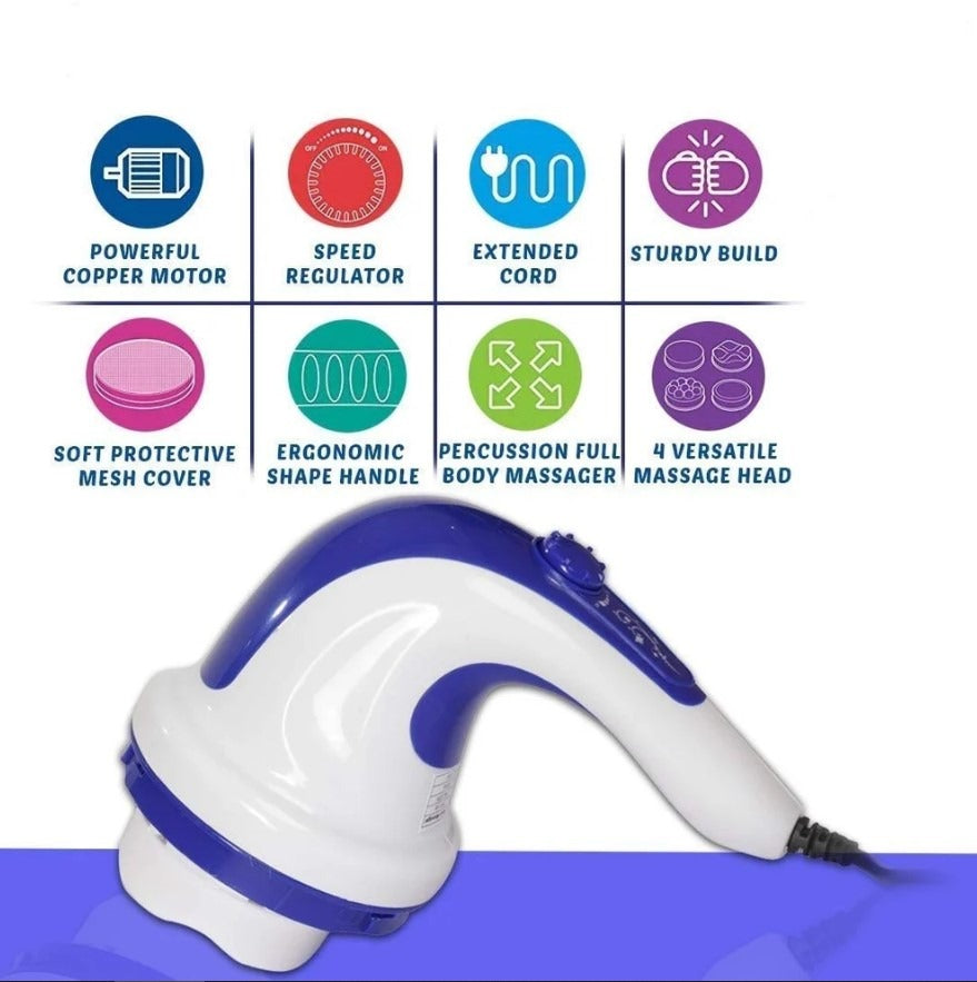 4 in 1 Relax &amp; Spin Tone Vibration Electric Massager | Electronic Relax &amp; Spin Body Massager With Different Heads ( Random Color ) image 2