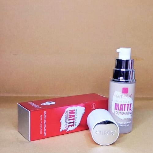 Emelie Liquid Matte Foundation – Long-Lasting, SPF 25, 2-in-1 Coverage - Shade 1 40 ML image 1