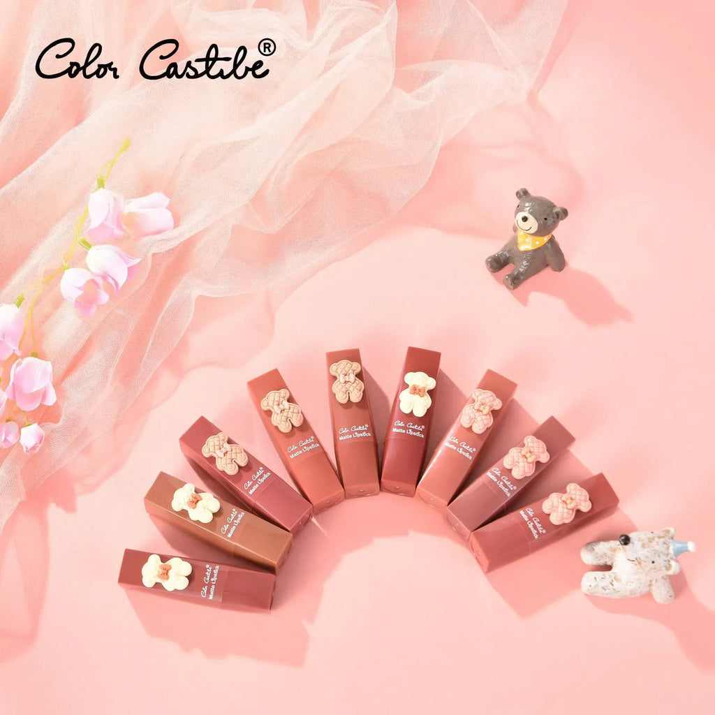 Color Castile Pack of 3 Bear Shape Matte Lipsticks – Long-Lasting, Bold &amp; Vibrant Makeup Essential image 4
