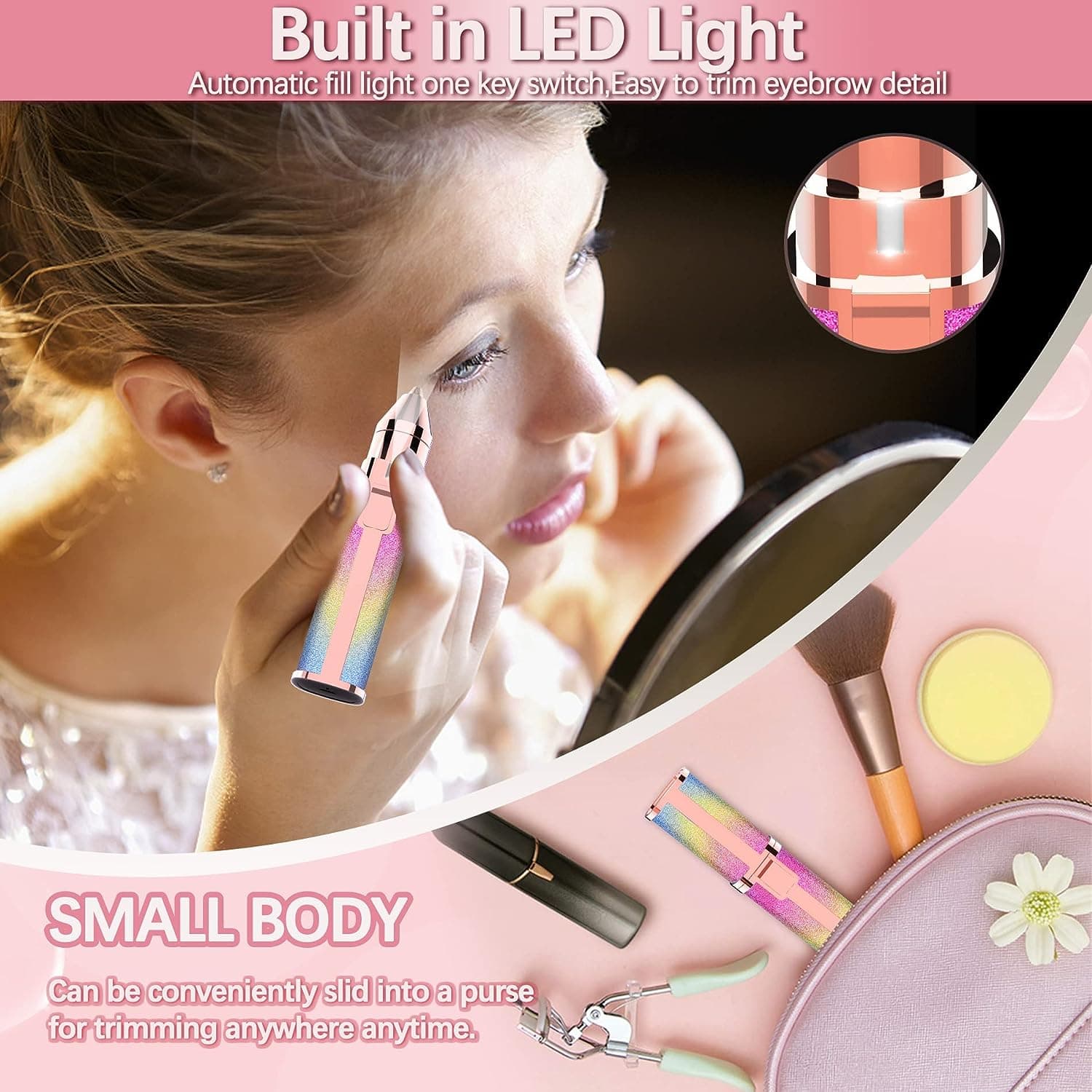 2 in 1 Electric Eyebrow Trimmer and Shaver, Flawless Hair Remover 2 in 1 Hair Remover Trimmer For Women, Flawless Facial Machine Razor, Painless Eyebrow Removal (Rechargeable) image 3