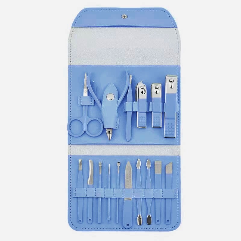 Brandomatic Manicure Kit, 16-in-1, Nail Clippers, Cuticle Scissors, Nail Files, Nail Polish Remover - Random Color image 2