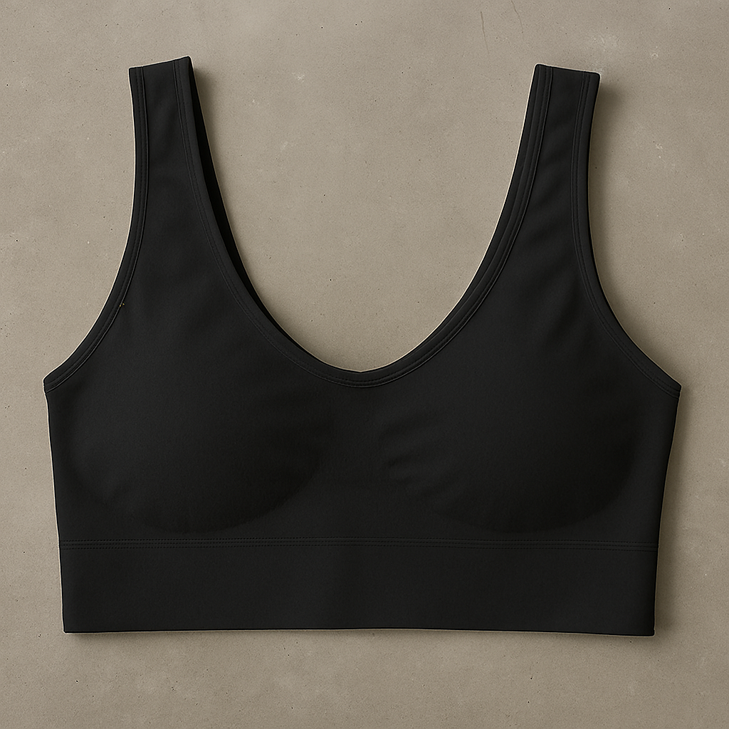 Ladies Air Bra – Soft Jersey Fabric, Plain Non-Padded Design, Comfortable &amp; Lightweight Everyday Wear Lingerie in Black Color (Stretchable Size) image 0