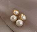 Oval Shape Marble Korean Style Earings For Women Girls Design Earring Jewelry (golden) image 0