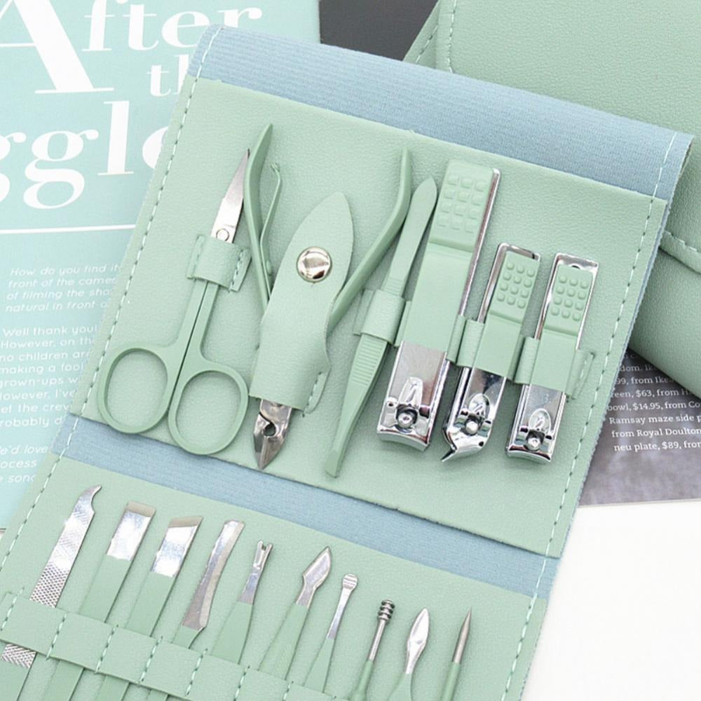 16-Piece Manicure &amp; Pedicure Kit – Premium Stainless Steel Nail Care Set for Hand, Foot &amp; Facial Grooming | Travel-Friendly Case Included | 16 Pcs Nail Care Set | Beauty Essentials Set ( Random Color ) image 3