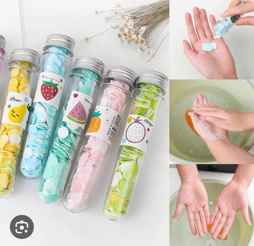 200 PCS Disposable Paper Soap with Portable Tube Bottle – Multi-Color Travel Soap Sheets for Hand Washing, Camping, and Outdoor Use image 0