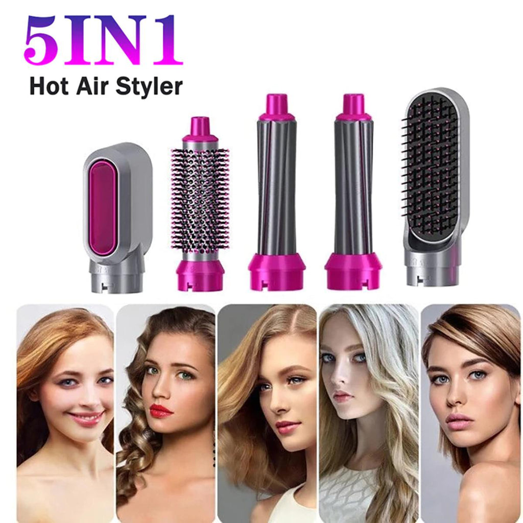 5 in 1 Electric Hair Dryer Brush | Blow Dryer Hair Comb Curling Wand Detachable Brush Kit Negative Ion Straightener Hair Curler ( Random Color) image 4