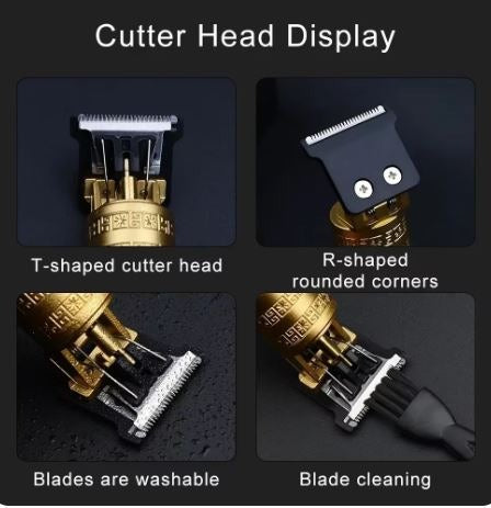 Metal Body -VINTAGE T9 Trimmer hair Trimmer for men shaver for men original Usb Rechargeable hair cutting machine metal body Beard Trimmer, image 2