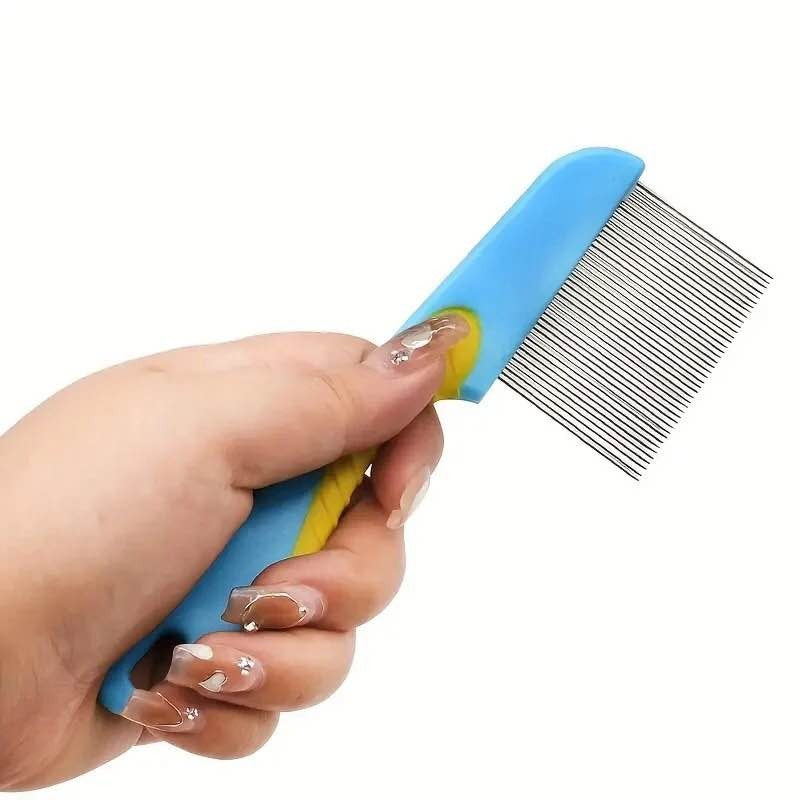 100% Stainless Steel Needles Anti Lice Comb – Ergonomic Handle, Safe Rounded Tips, Reusable &amp; Clinically Proven for Men &amp; Women (Random color) image 1