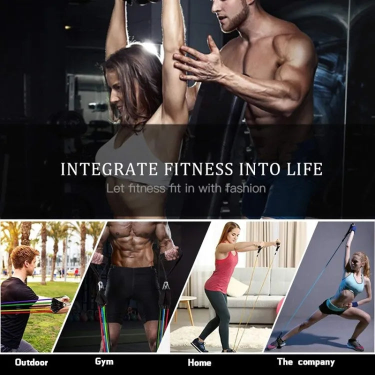 High Quality Portable Resistance Bands With Handles, Resistance Tubes &amp; Workout Bands Exercise Band Elastic Pull Rope 11 Pcs Set image 2
