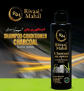 Rivaaj Mahal Charcoal Shampoo + Conditioner – Black Shine Formula for Deep Clean &amp; Smooth Finish 200ml image 0