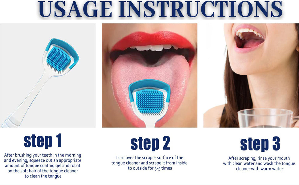 Tongue Cleaner Brush with Soft Silicone Bristles – Oral Hygiene Tool for Fresh Breath &amp; Bacteria Removal -  Tongue Cleaner - Tongue Scraper - Bad Breath Remover - Random Color image 4
